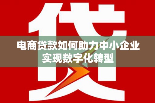 伊吾电商贷款如何助力中小企业实现数字化转型