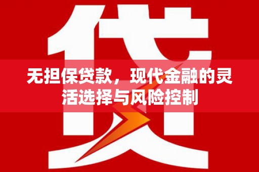 新北无担保贷款，现代金融的灵活选择与风险控制