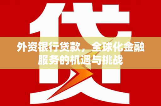 成安外资银行贷款，全球化金融服务的机遇与挑战