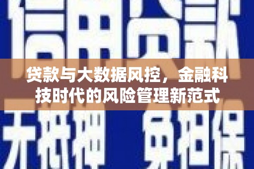 蒙城贷款与大数据风控，金融科技时代的风险管理新范式