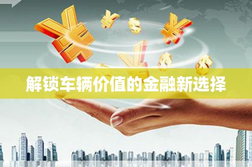 九江解锁车辆价值的金融新选择