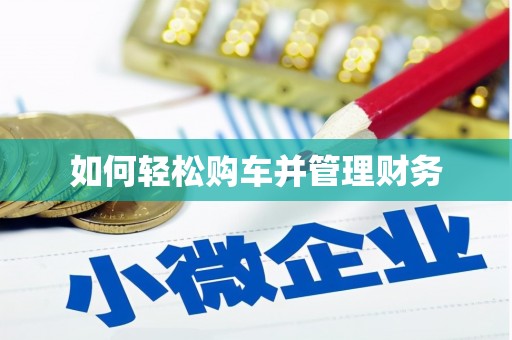 临潭如何轻松购车并管理财务