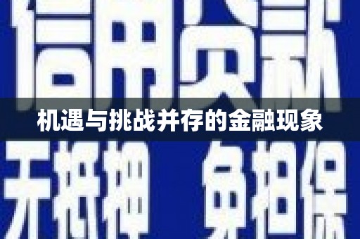 公安机遇与挑战并存的金融现象